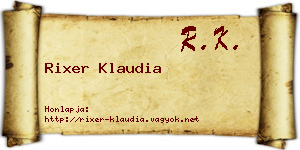 Rixer Klaudia névjegykártya